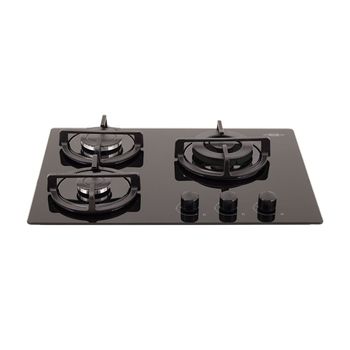 Estufa de Empotrar Haceb 3 Puestos Fogon Triple Corona 60x43 cm Gas Natural Negra_1